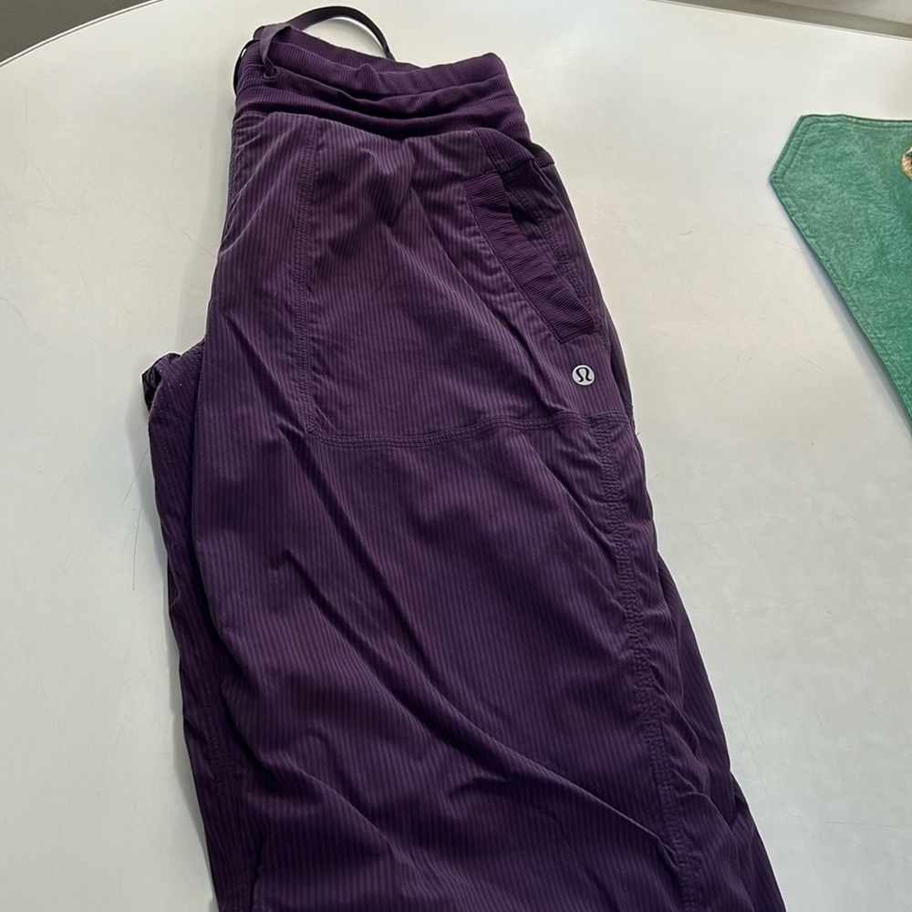 Beautiful purple lululemon dance studio pants. Drawstring waist and lined